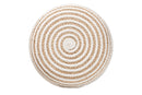 Revelin Natural Brown Seagrass and Woven Rope Ottoman Footstool Baxton