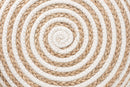 Revelin Natural Brown Seagrass and Woven Rope Ottoman Footstool Baxton