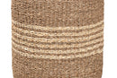 Daisy Natural Brown Seagrass Ottoman Footstool Baxton