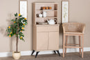 Ana Two-Tone Light Brown and Black Wood Kitchen Cabinet Baxton