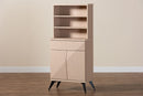 Ana Two-Tone Light Brown and Black Wood Kitchen Cabinet Baxton