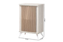 Bastet Light Gray and Brown Wood 2-Door Storage Cabinet Baxton