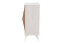 Bastet Light Gray and Brown Wood 2-Door Storage Cabinet Baxton