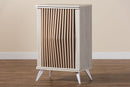 Bastet Light Gray and Brown Wood 2-Door Storage Cabinet Baxton