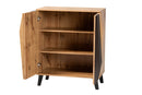 Leyna Two-Tone Espresso and Oak Brown 2-Door Storage Cabinet Baxton