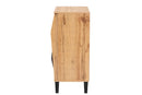 Leyna Two-Tone Espresso and Oak Brown 2-Door Storage Cabinet Baxton