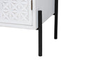 Glenda White and Black Metal 2-Door Storage Cabinet Baxton