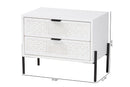 Naomi Distressed White and Black Metal 2-Drawer Storage Cabinet Baxton