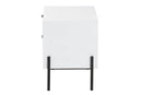 Naomi Distressed White and Black Metal 2-Drawer Storage Cabinet Baxton