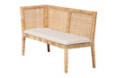 Giolla Bohemian Light Honey Rattan 3-Piece Dining Nook Set Baxton