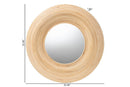 Nevio Natural Brown Rattan Round Accent Wall Mirror Baxton