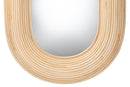 Nevio Natural Brown Rattan Oval Accent Wall Mirror Baxton