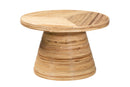 Saverio Natural Rattan and Mahogany Wood Coffee Table Baxton