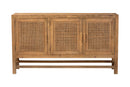 Carlin Bohemian Natural Rattan and Reclaimed Wood Cabinet Baxton