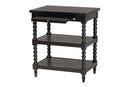 Valere Black Wood End Table Baxton