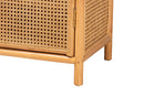 Kendall Light Honey Rattan 2-Door Storage Cabinet Baxton