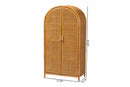 Skylar Light Honey Rattan Large Storage Cabinet Baxton