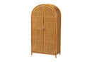 Skylar Light Honey Rattan Large Storage Cabinet Baxton