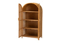 Skylar Light Honey Rattan Large Storage Cabinet Baxton