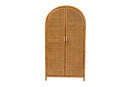 Skylar Light Honey Rattan Large Storage Cabinet Baxton