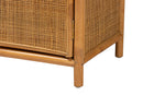 Skylar Light Honey Rattan Large Storage Cabinet Baxton