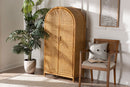 Skylar Light Honey Rattan Large Storage Cabinet Baxton