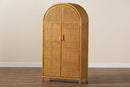 Skylar Light Honey Rattan Large Storage Cabinet Baxton