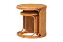 Julia Bohemian Honey Rattan 2Pc Nesting End Table Set Baxton