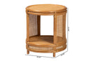 Ornella Natural Brown Rattan End Table Baxton