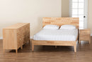 Muriel Japandi Carved Honeycomb Natural Queen Size 4Pc Bedroom Set Baxton