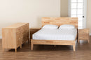 Muriel Japandi Carved Honeycomb Natural King Size 5-Piece Bedroom Set Baxton