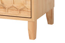 Muriel Japandi Carved Honeycomb Natural King Size 5-Piece Bedroom Set Baxton