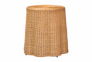 Claire Bohemian Honey Scallop Rattan End Table Baxton