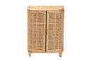 Braylon Bohemian Natural Rattan Storage Cabinet Baxton