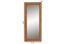Fella Walnut Brown Rubberwood and Rattan Frame Wall Mirror Baxton