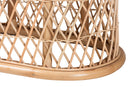 Aras Bohemian Natural Rattan Ottoman Footstool Baxton