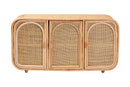 Darla Bohemian Natural Rattan 3-Door Storage Cabinet Baxton