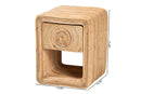 Broxburn Bohemian Natural Rattan 1-Drawer Nightstand Baxton