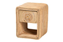 Broxburn Bohemian Natural Rattan 1-Drawer Nightstand Baxton