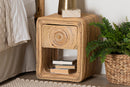 Broxburn Bohemian Natural Rattan 1-Drawer Nightstand Baxton