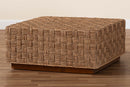 Obert Bohemian Natural Seagrass Coffee Table Baxton