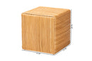 Obert Bohemian Light Honey Rattan Footstool Baxton