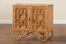 Sabelle Bohemian Light Honey Rattan Storage Cabinet Baxton