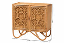 Sabelle Bohemian Light Honey Rattan Storage Cabinet Baxton