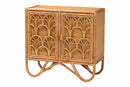 Sabelle Bohemian Light Honey Rattan Storage Cabinet Baxton