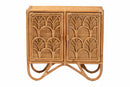 Sabelle Bohemian Light Honey Rattan Storage Cabinet Baxton
