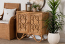 Sabelle Bohemian Light Honey Rattan Storage Cabinet Baxton
