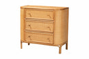 Fantasia Bohemian Light Honey Rattan 3-Drawer Storage Cabinet Baxton