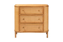 Fantasia Bohemian Light Honey Rattan 3-Drawer Storage Cabinet Baxton