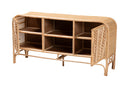 Marlette Bohemian Natural Rattan 2-Door Storage Cabinet Baxton
